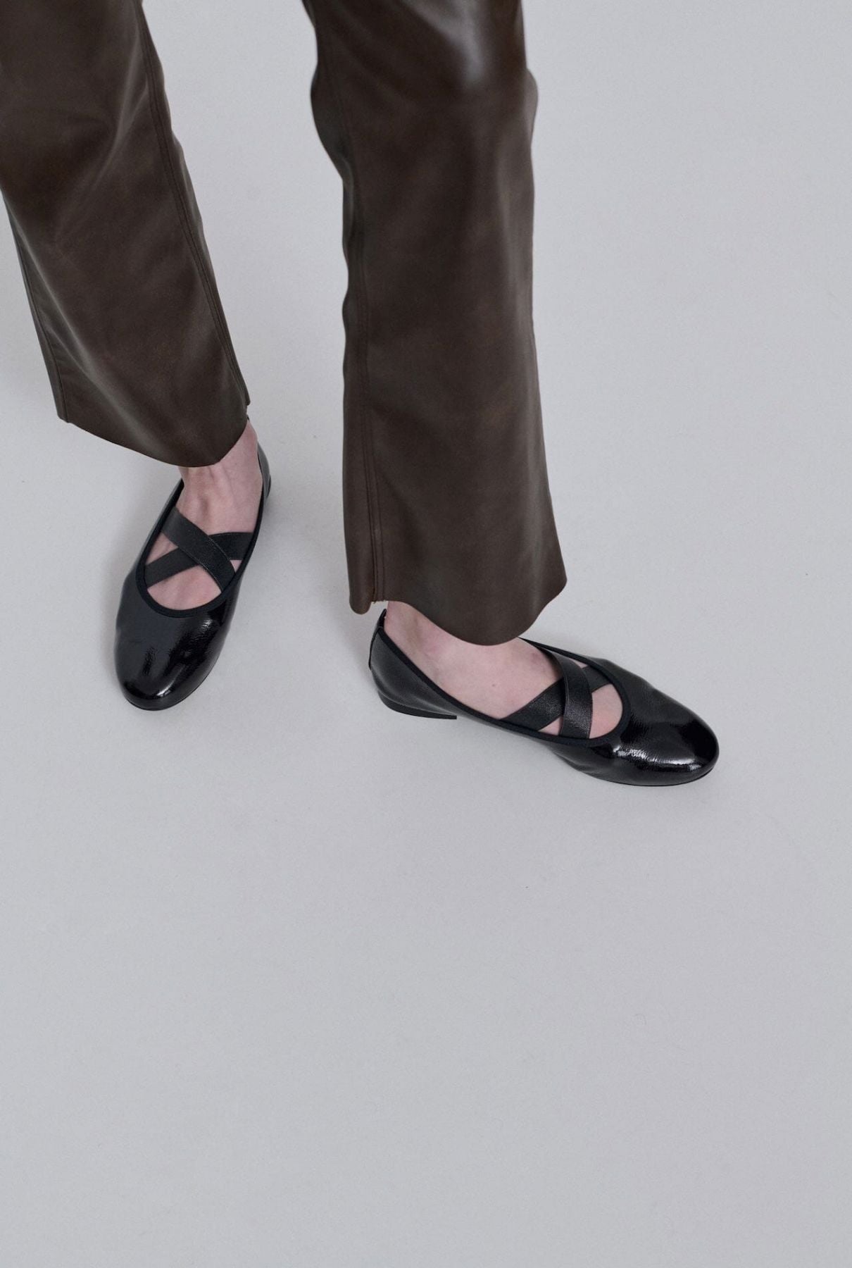 Bettina Ballet Flats in Black Patent Leather