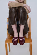 Bettina Ballet Flats in Burgundy Patent Leather