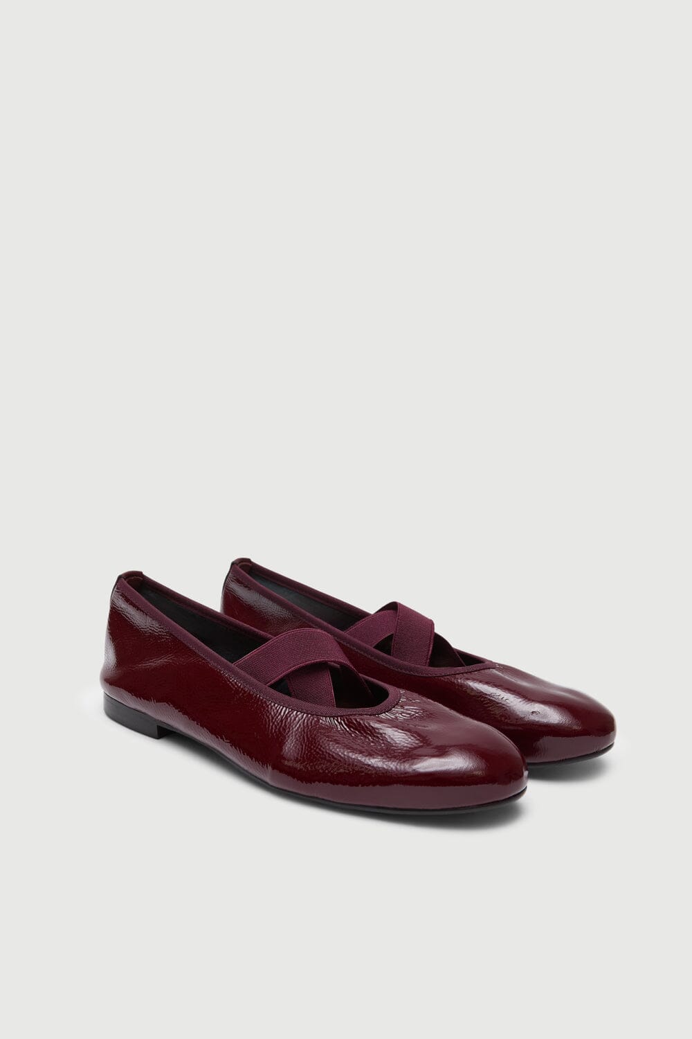 Bettina Ballet Flats in Burgundy Patent Leather