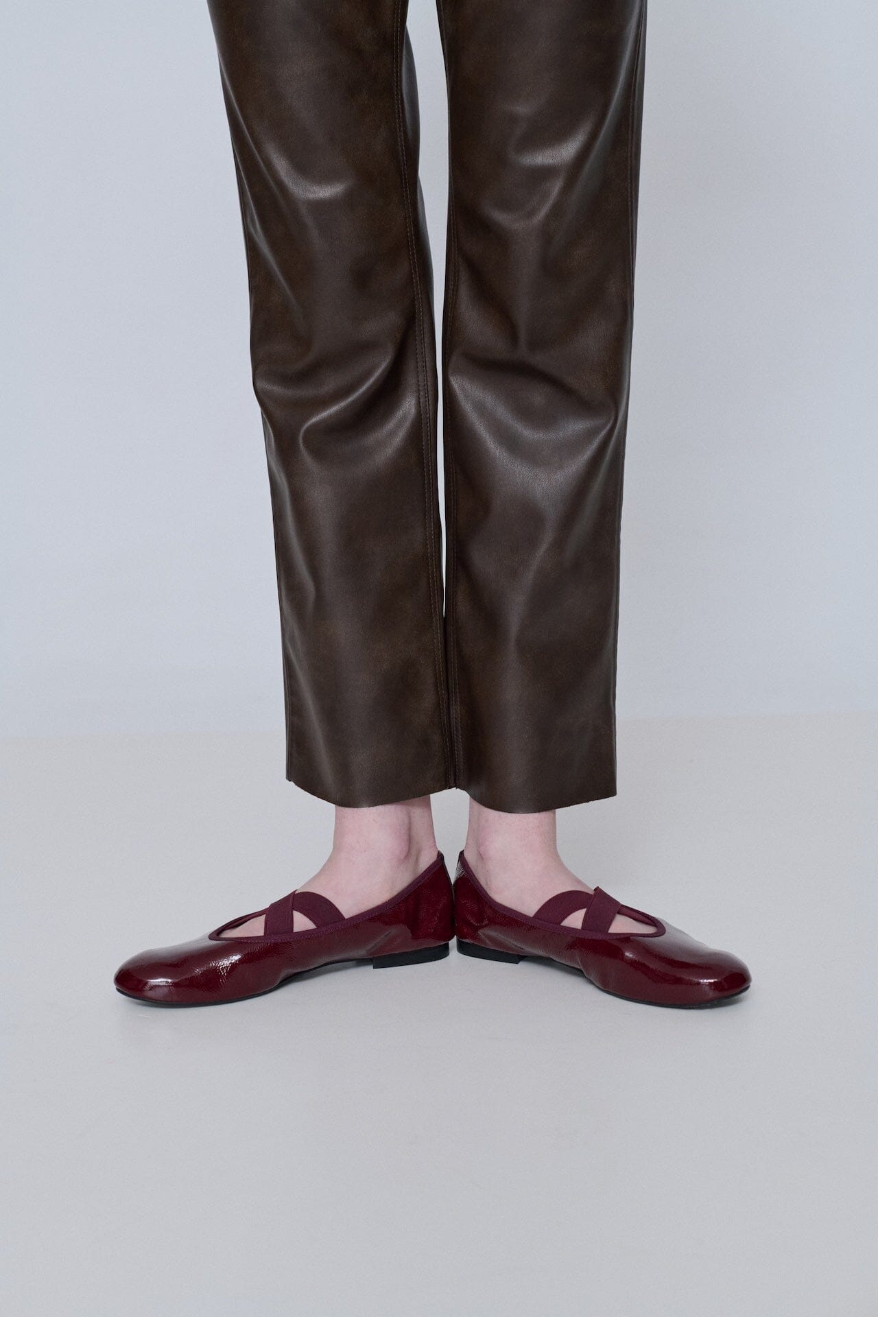 Bettina Ballet Flats in Burgundy Patent Leather
