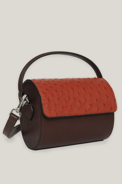 Bolso Violeta avestruz naranja