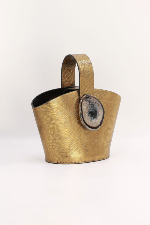 Bolso Zoe Grabado Dorado Ágata Natural