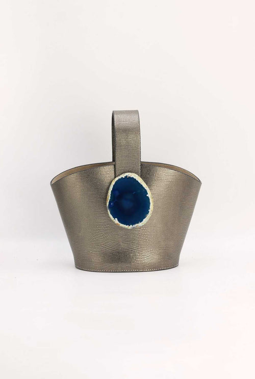 Bolso Zoe Grabado Plomo Ágata Azul