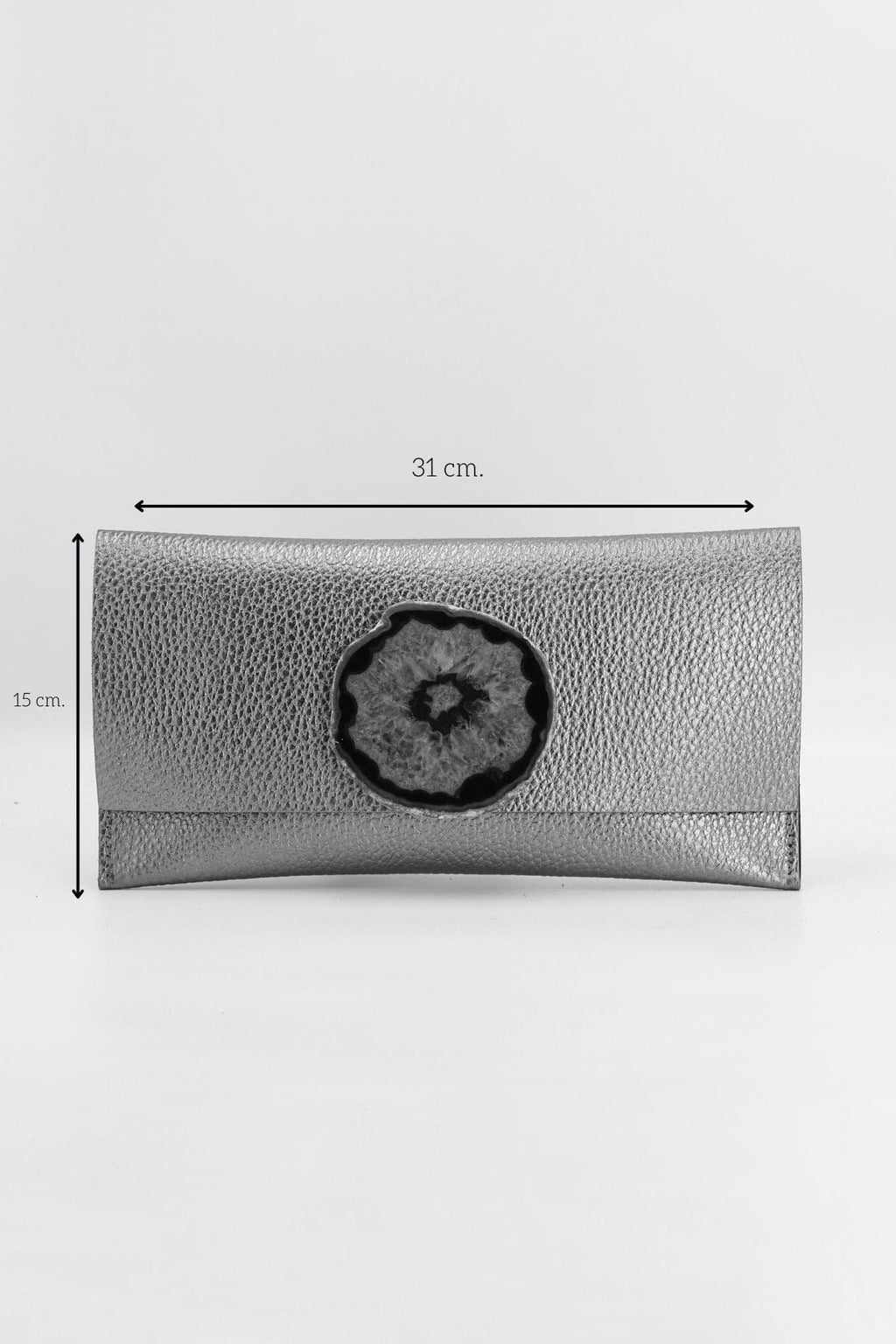 Cartera Maxi Premium Grabado Plomo Ágata Azul