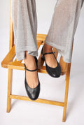 Emilia Mary Janes in Black Leather