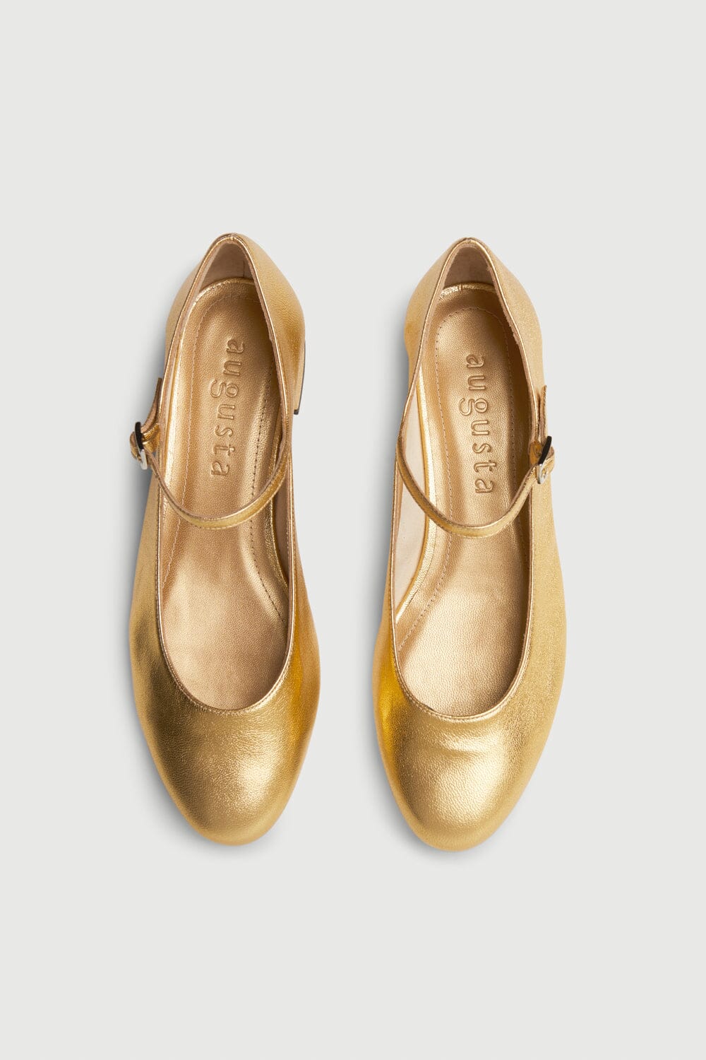 Emilia Mary Janes in Gold Leather - Size 38