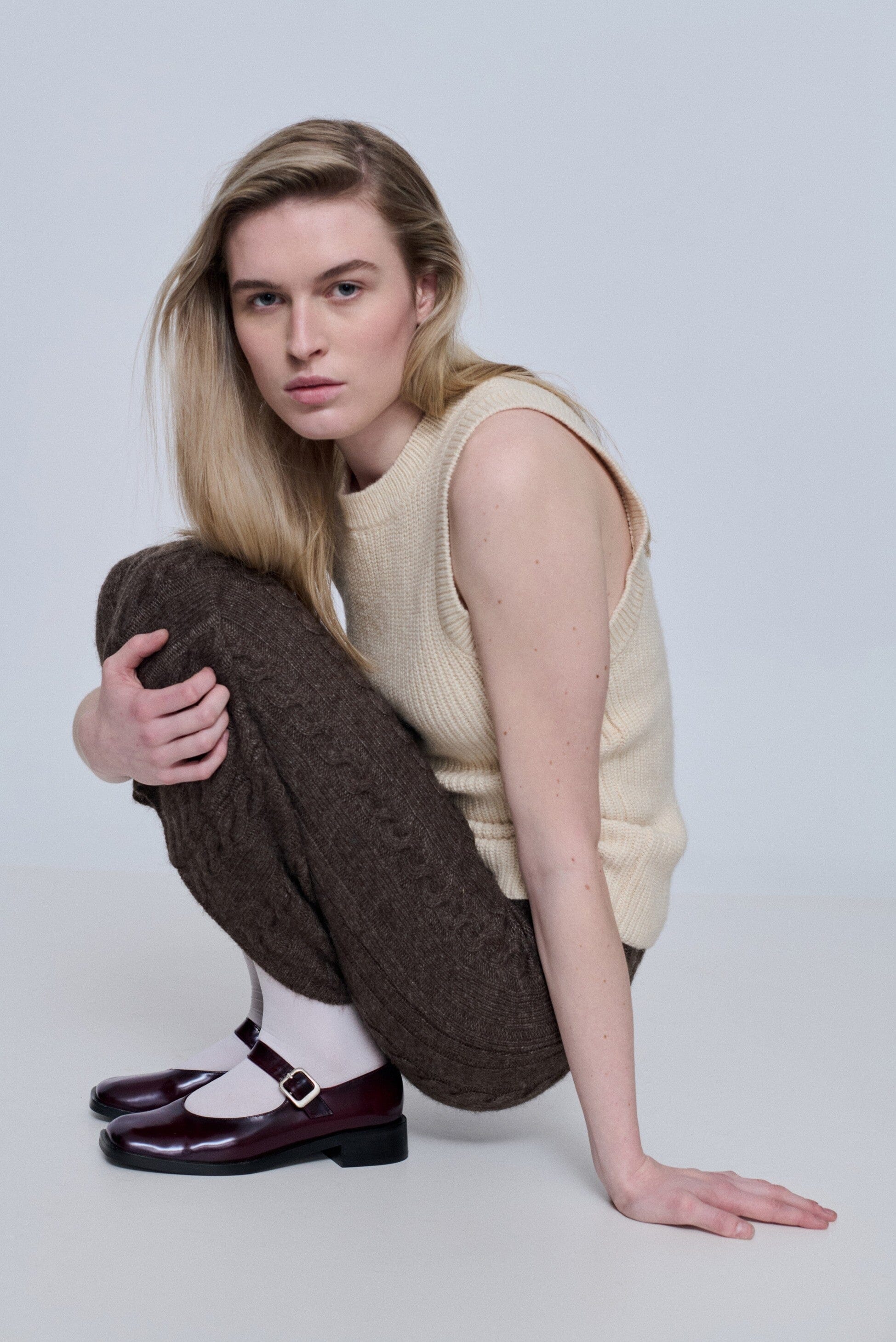 Gia Mary Janes in Burgundy Leather