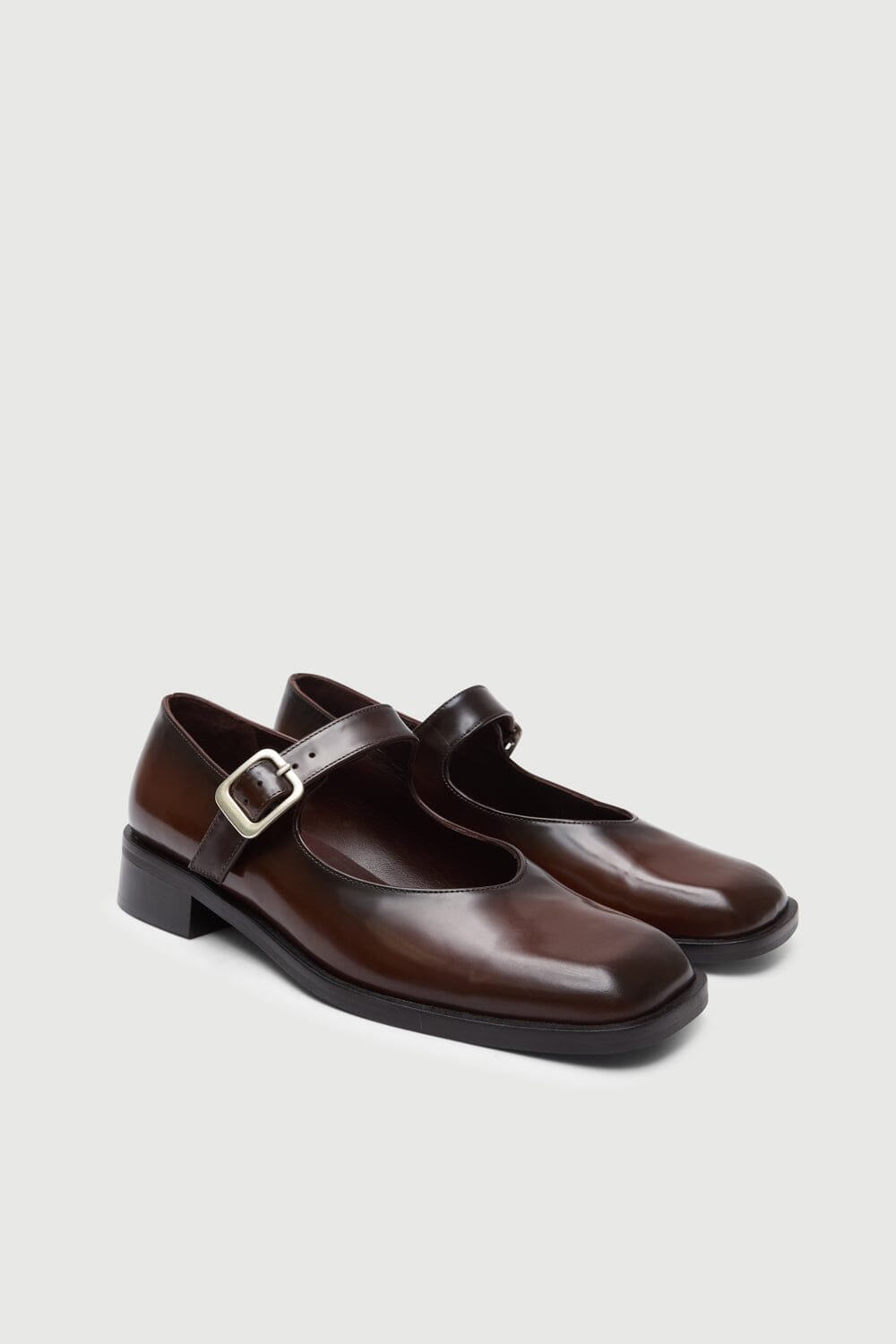 Gia Mary Janes in Caramel Leather