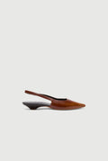 Harper Slingback Flats in Caramel Brushed Leather