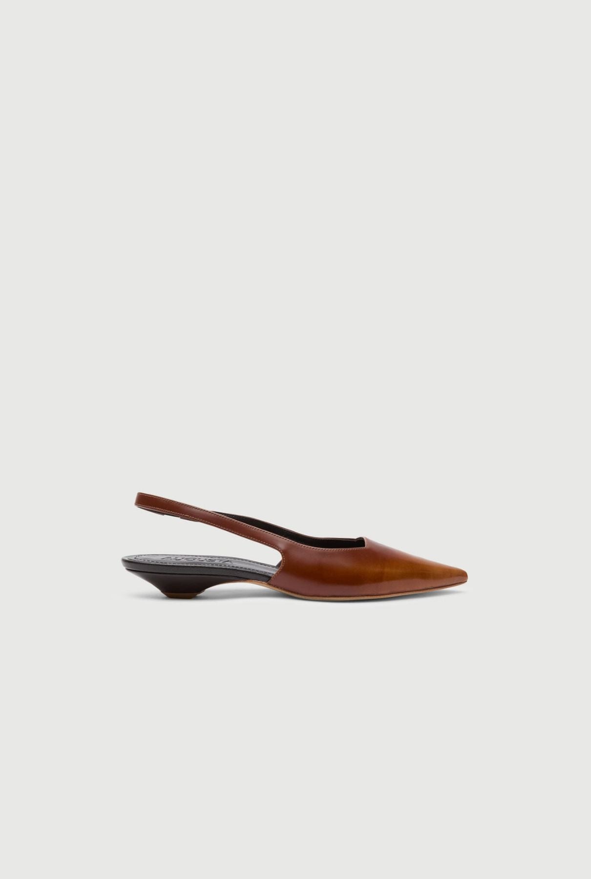 Harper Slingback Flats in Caramel Brushed Leather