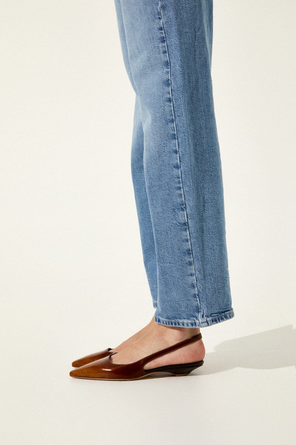 Harper Slingback Flats in Caramel Brushed Leather