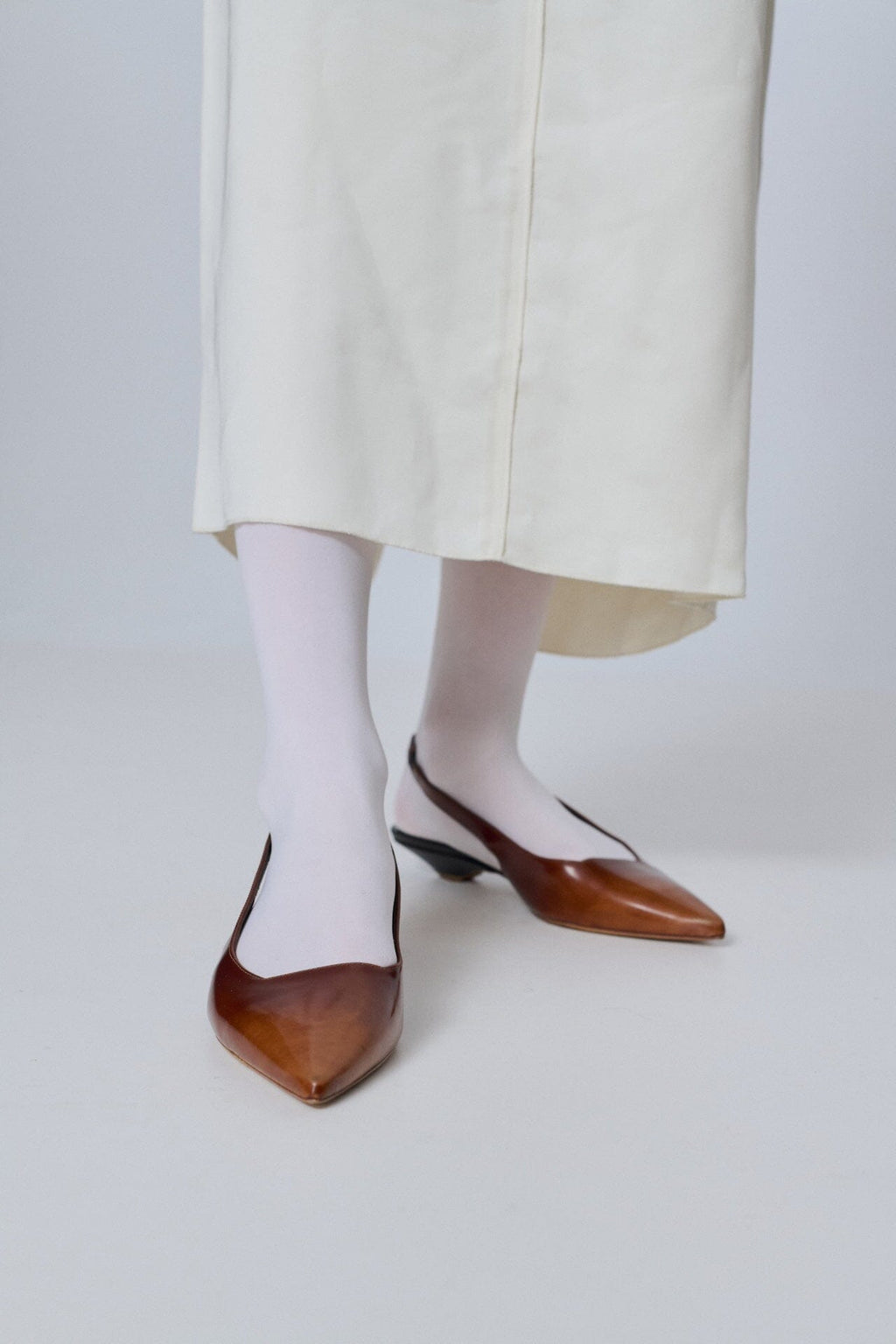 Harper Slingback Flats in Caramel Brushed Leather