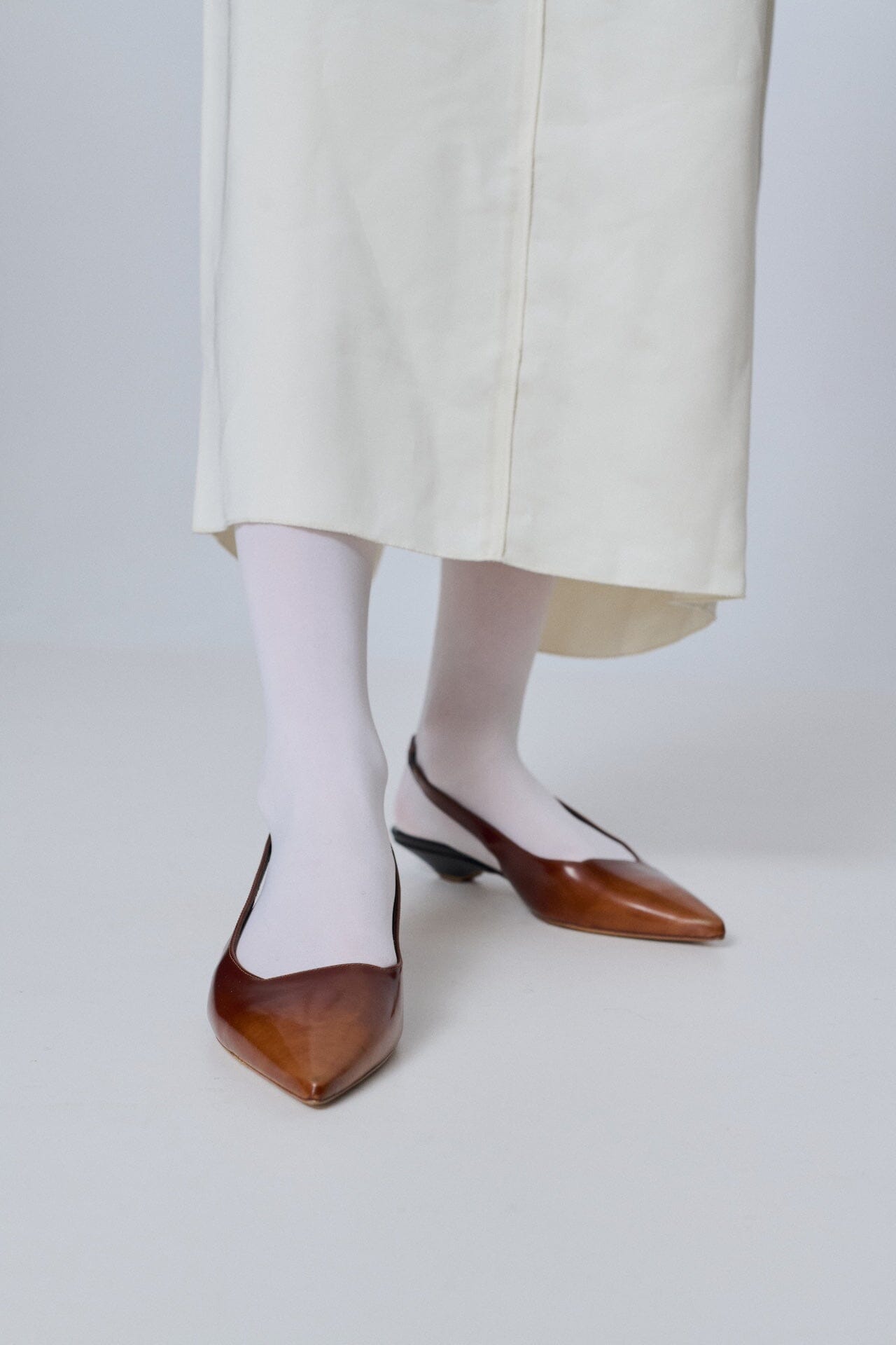 Harper Slingback Flats in Caramel Brushed Leather