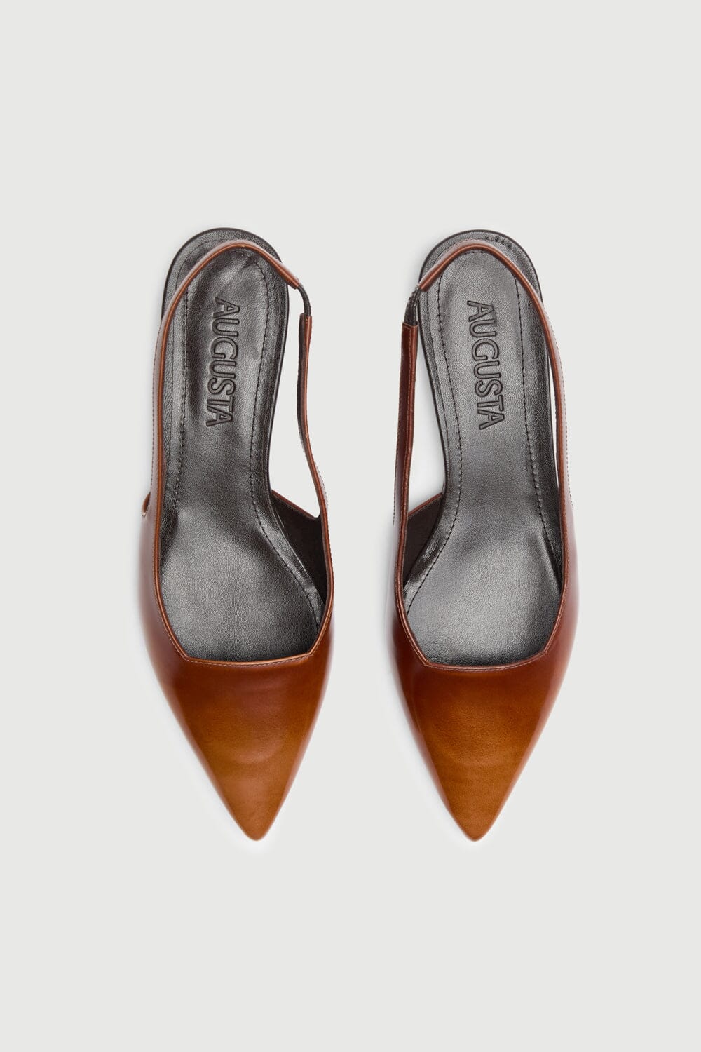Harper Slingback Flats in Caramel Brushed Leather