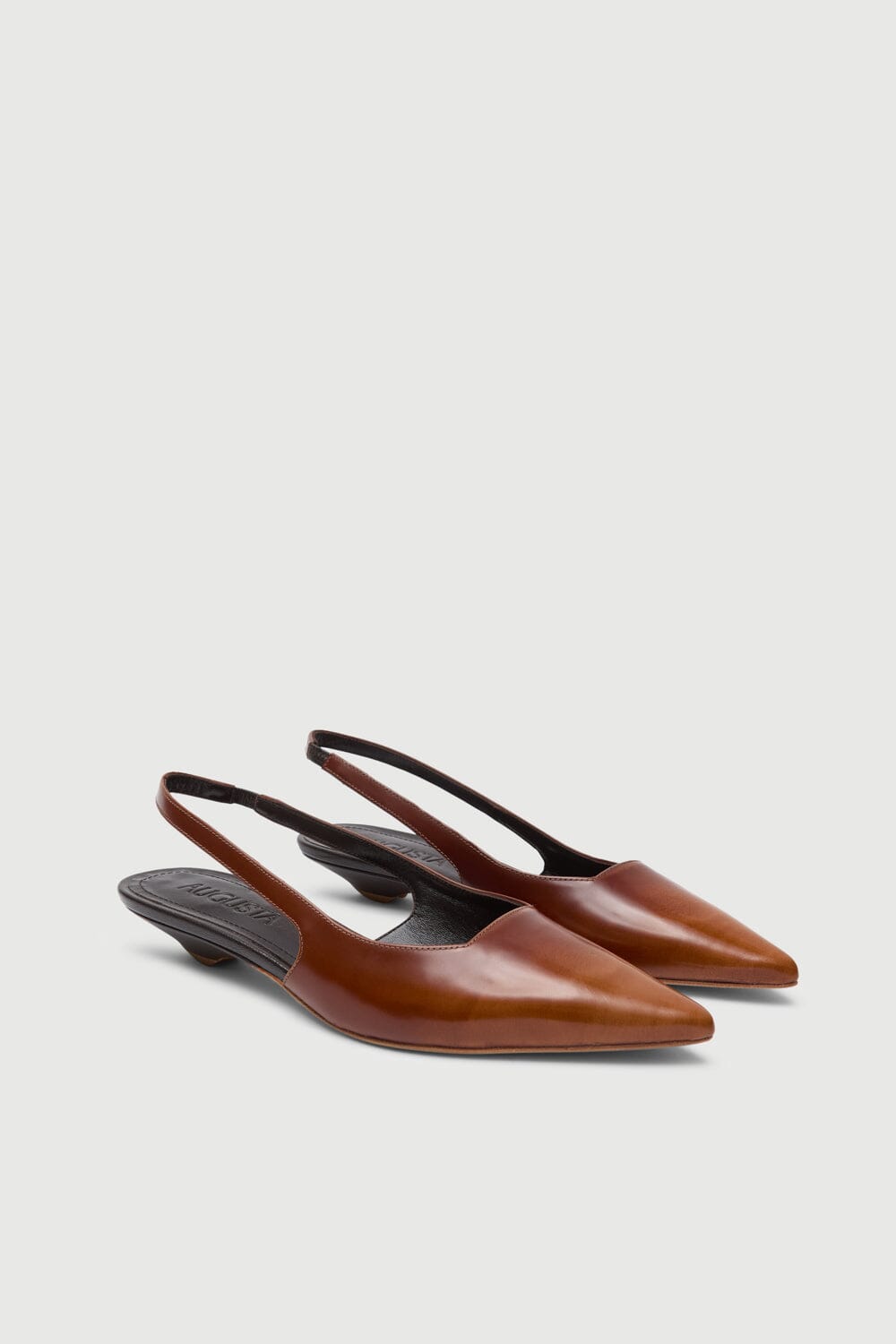 Harper Slingback Flats in Caramel Brushed Leather