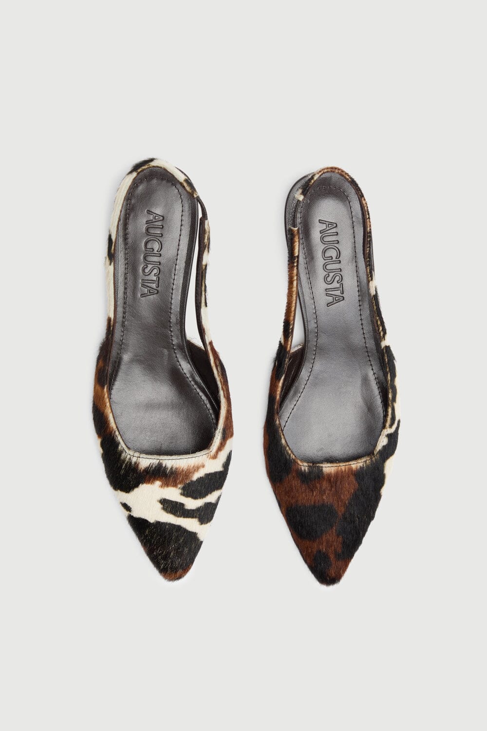 Harper Slingback Flats in Dark Cow Calf Hair