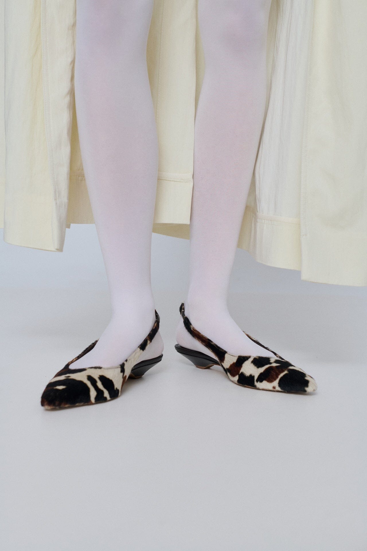 Harper Slingback Flats in Dark Cow Calf Hair
