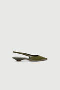 Harper Slingback Flats in Khaki Leather