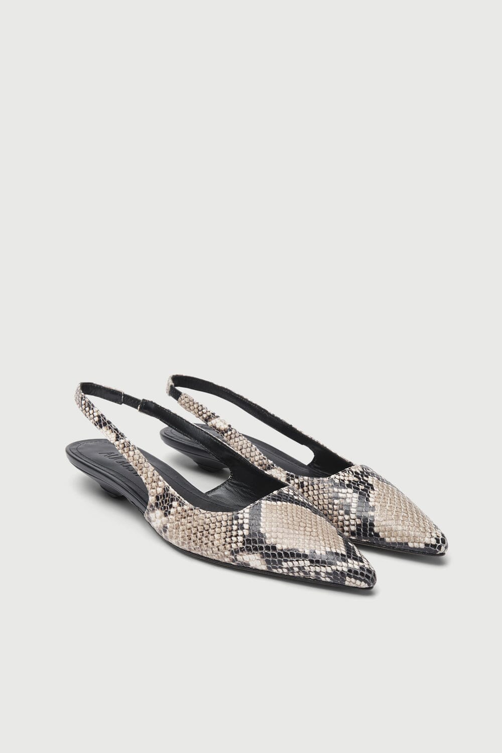 Harper Slingback Flats in Snake Print Leather