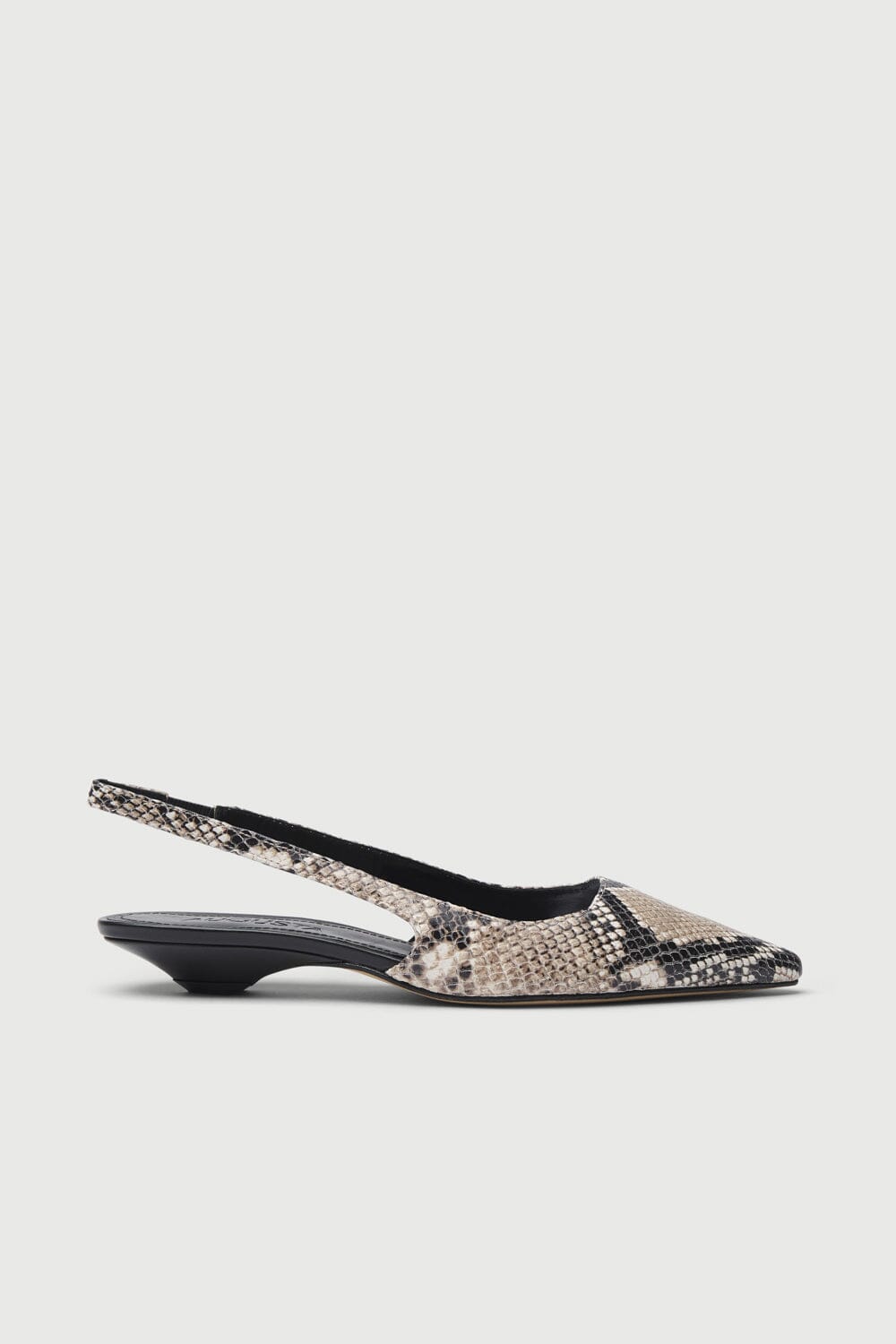 Harper Slingback Flats in Snake Print Leather
