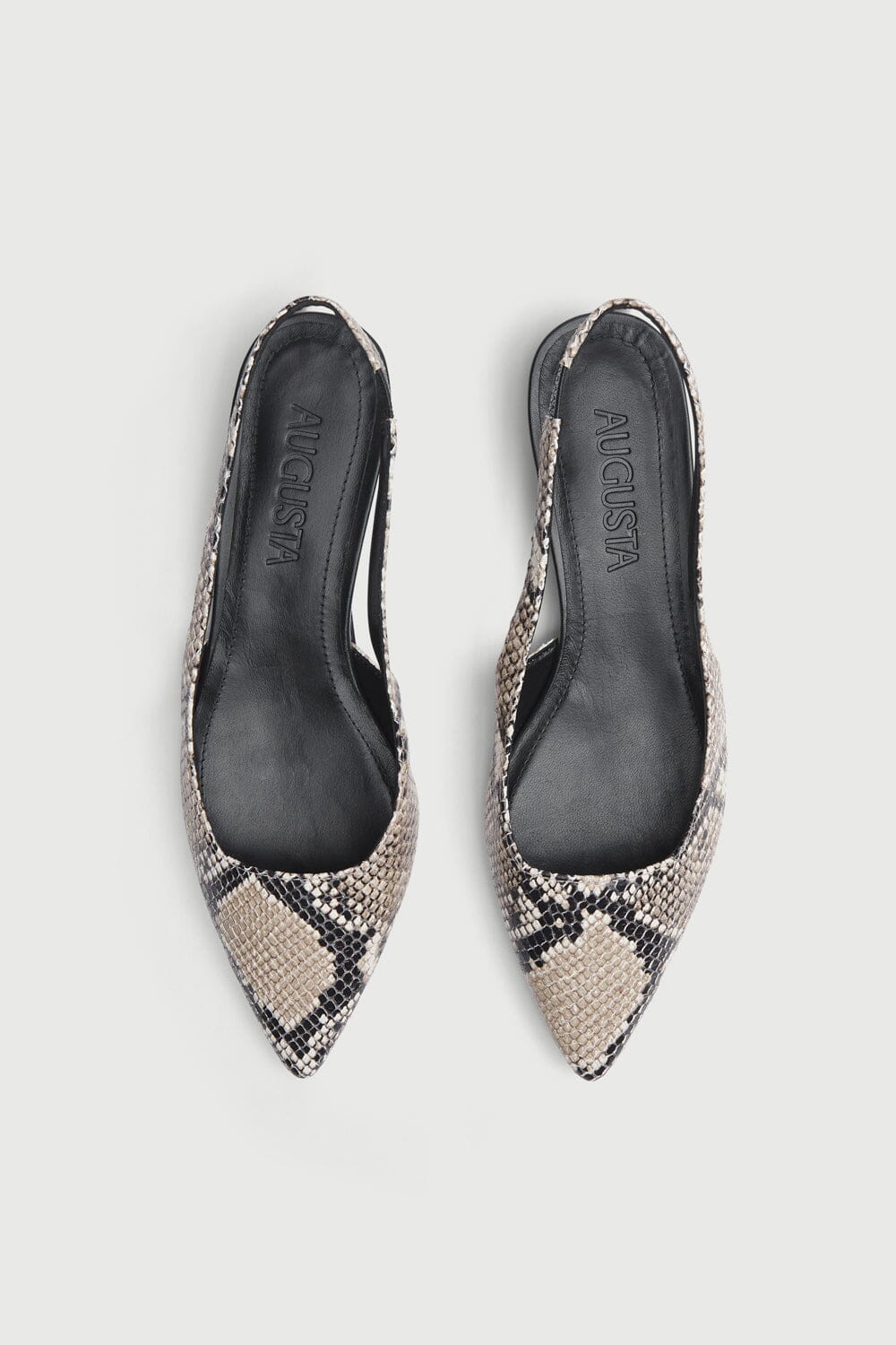 Harper Slingback Flats in Snake Print Leather