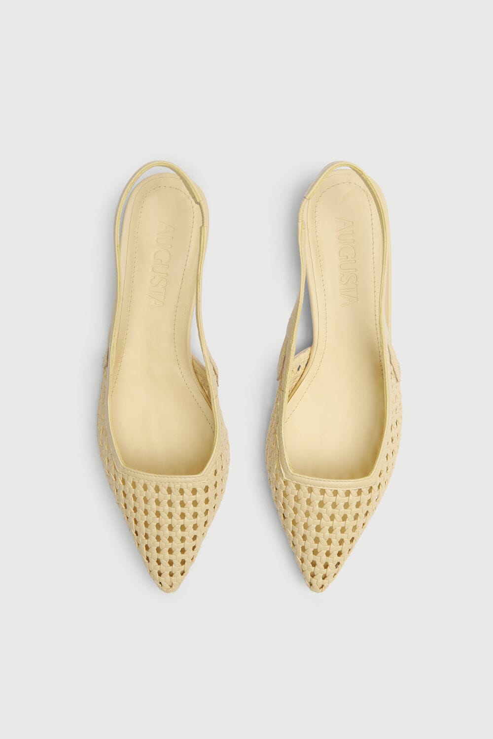 Harper Slingback Flats in Vanilla Woven Leather