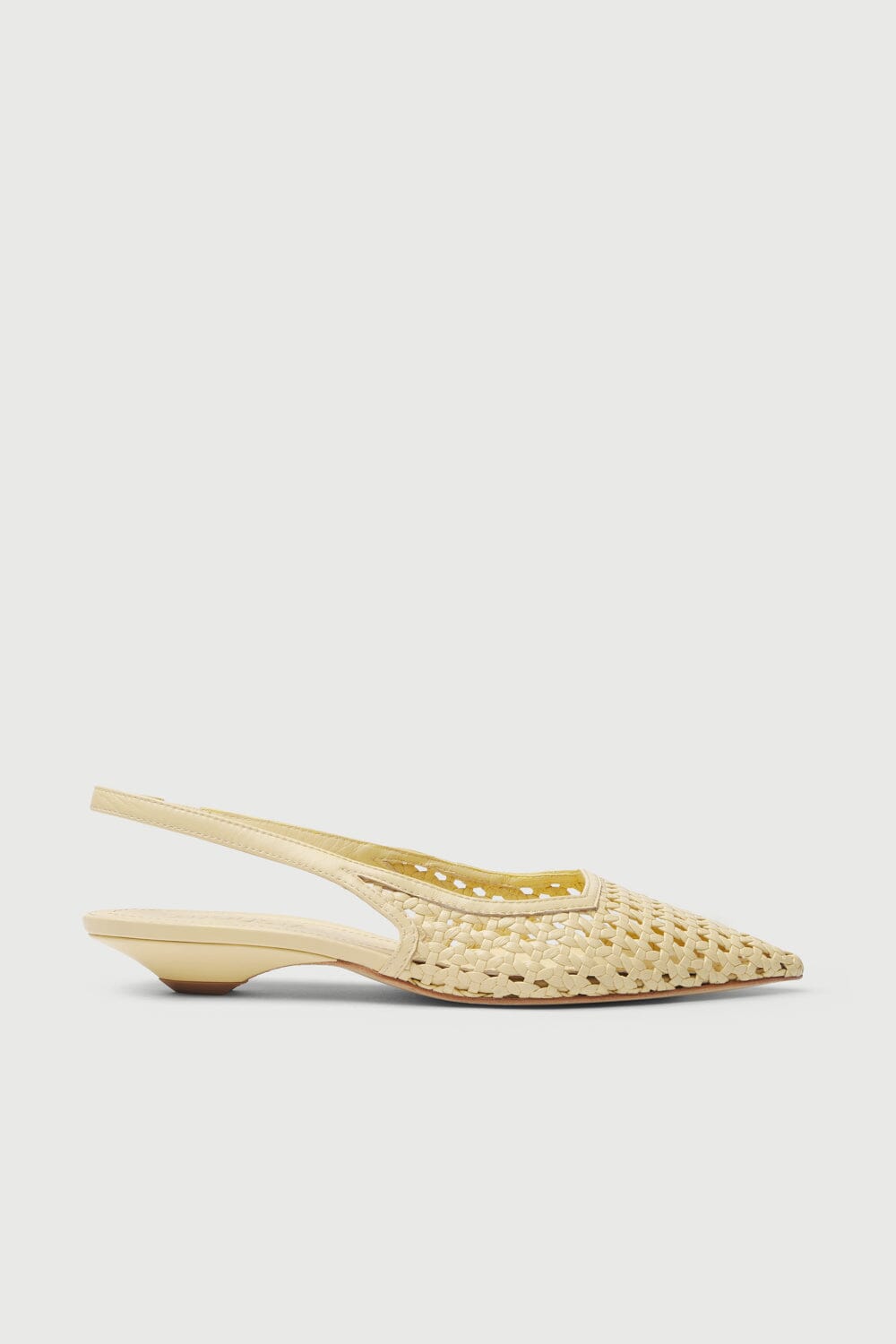 Harper Slingback Flats in Vanilla Woven Leather