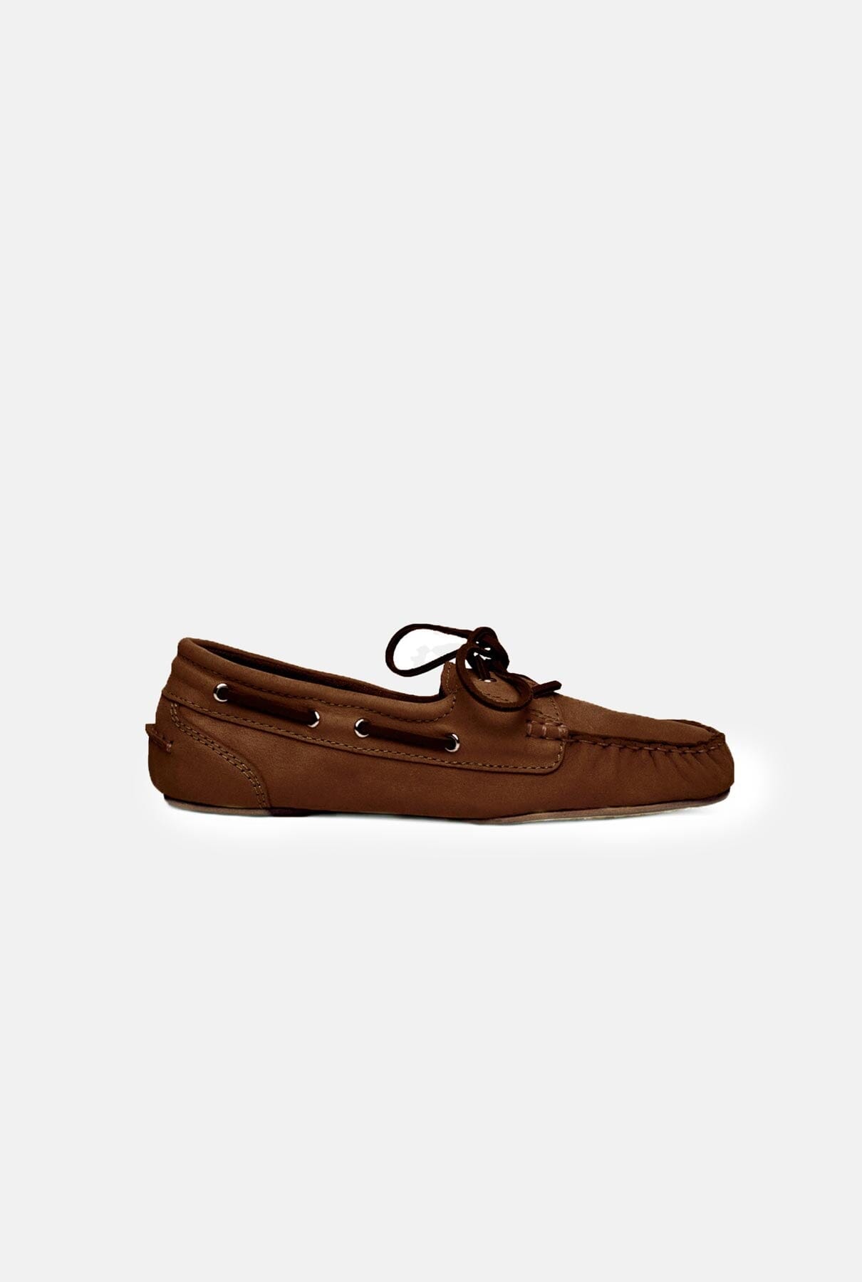 Ivy Boat Shoes in Caramel Nobuk - Size 41