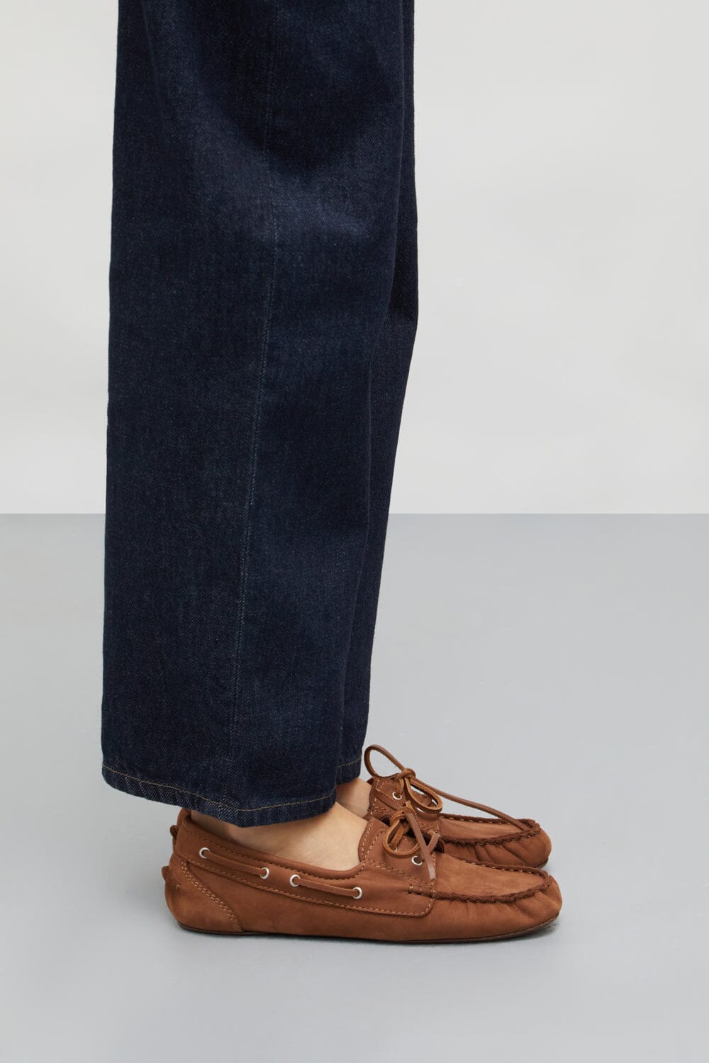 Ivy Boat Shoes in Caramel Nobuk - Size 41