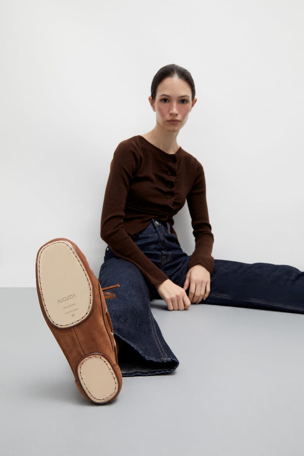 Ivy Boat Shoes in Caramel Nobuk - Size 41