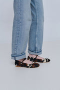 Julieta Mary Janes in Dark Cow Print Calf Hair