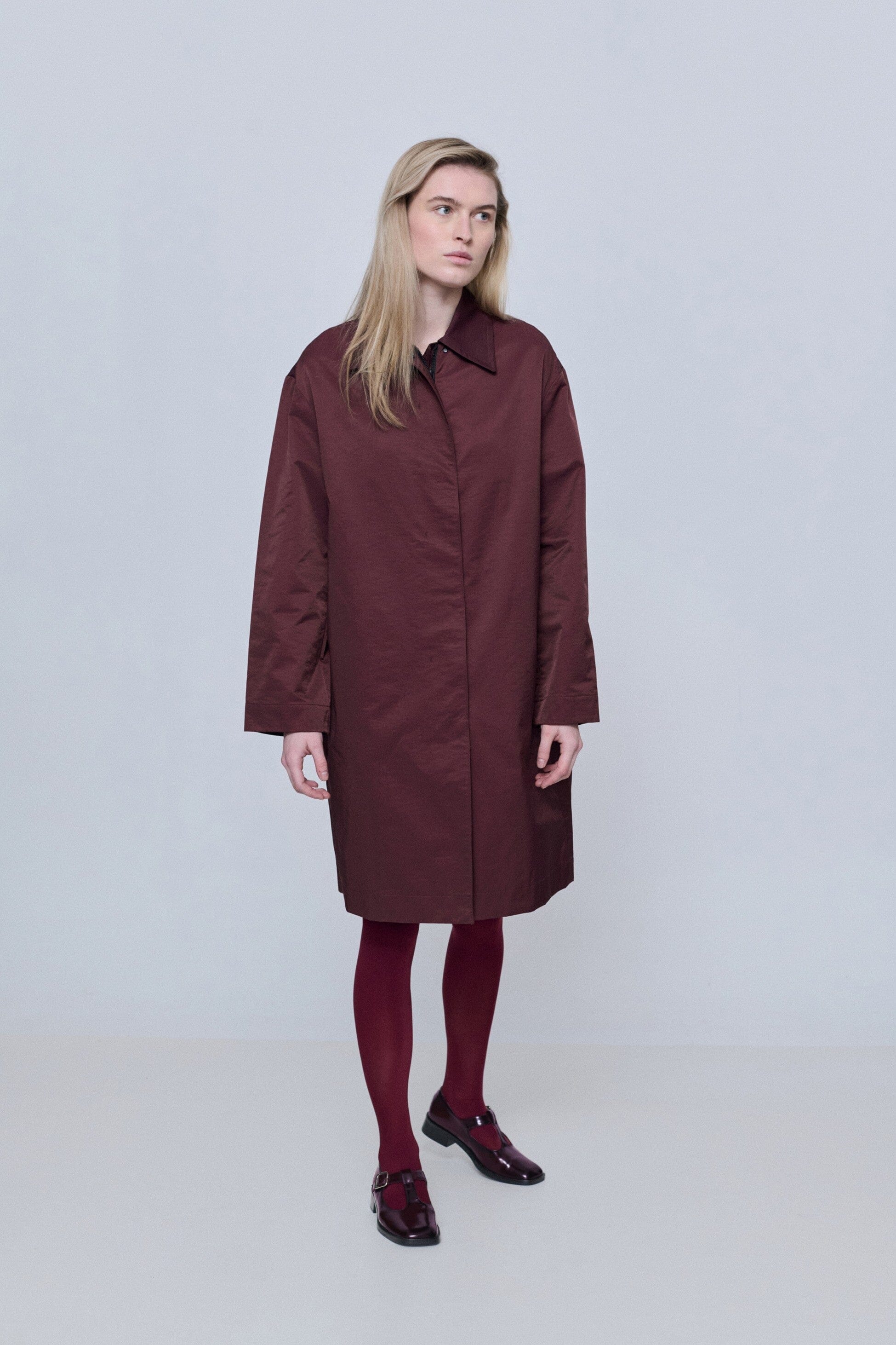 Lucy T-Bar in Burgundy Leather