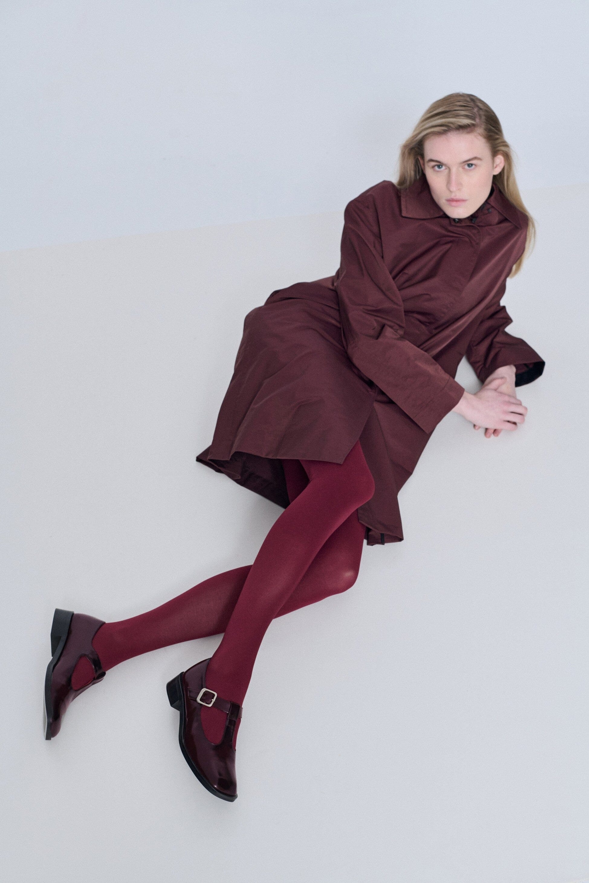 Lucy T-Bar in Burgundy Leather