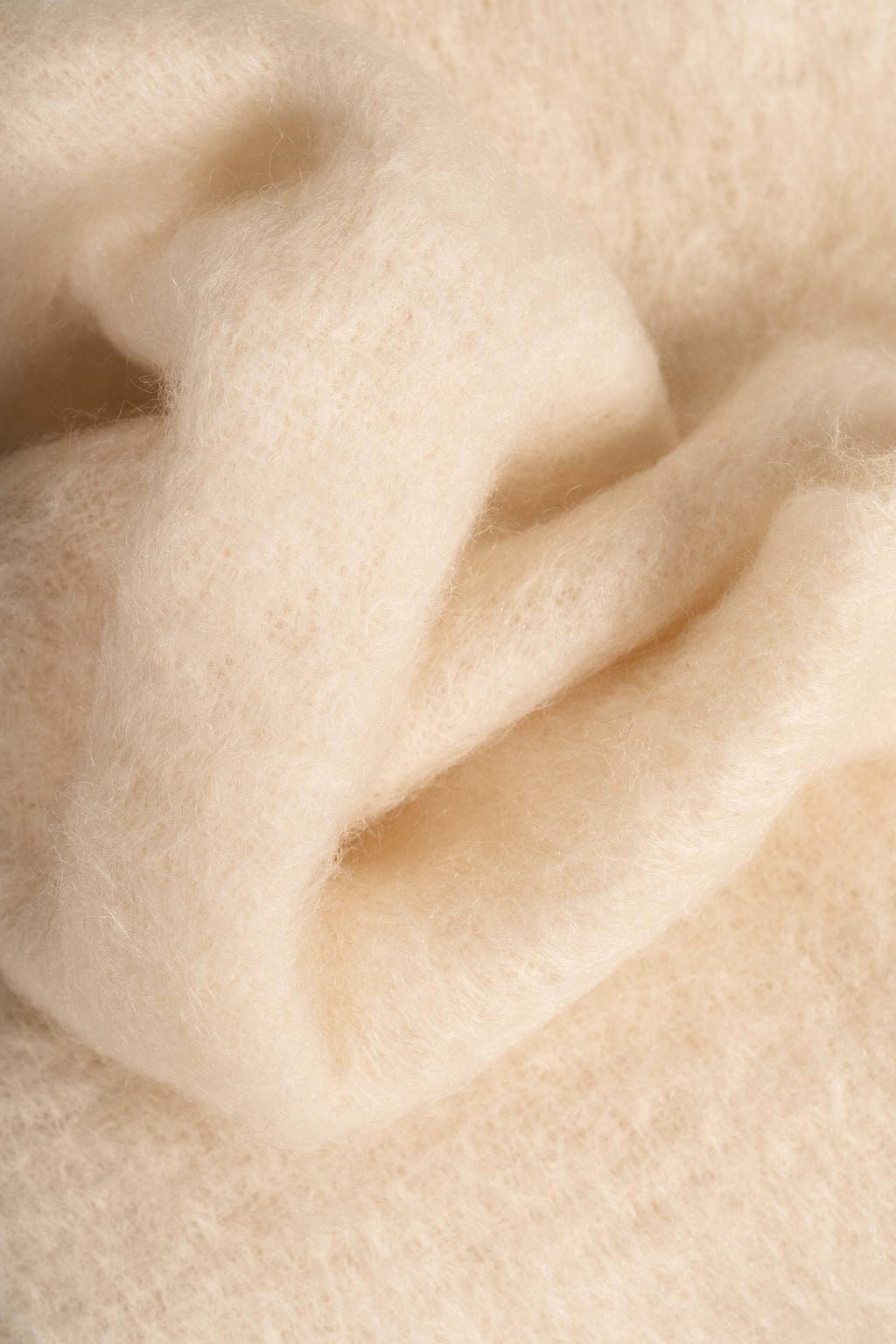 Natural Beige Mohair Scarf