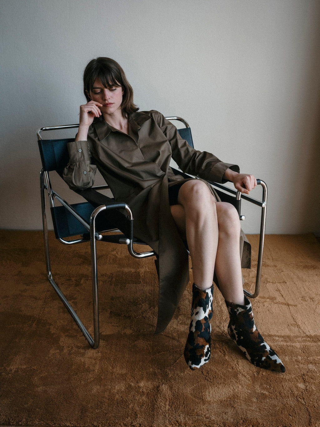 Paula Ankle Boots in Dark Brown Calf Hair