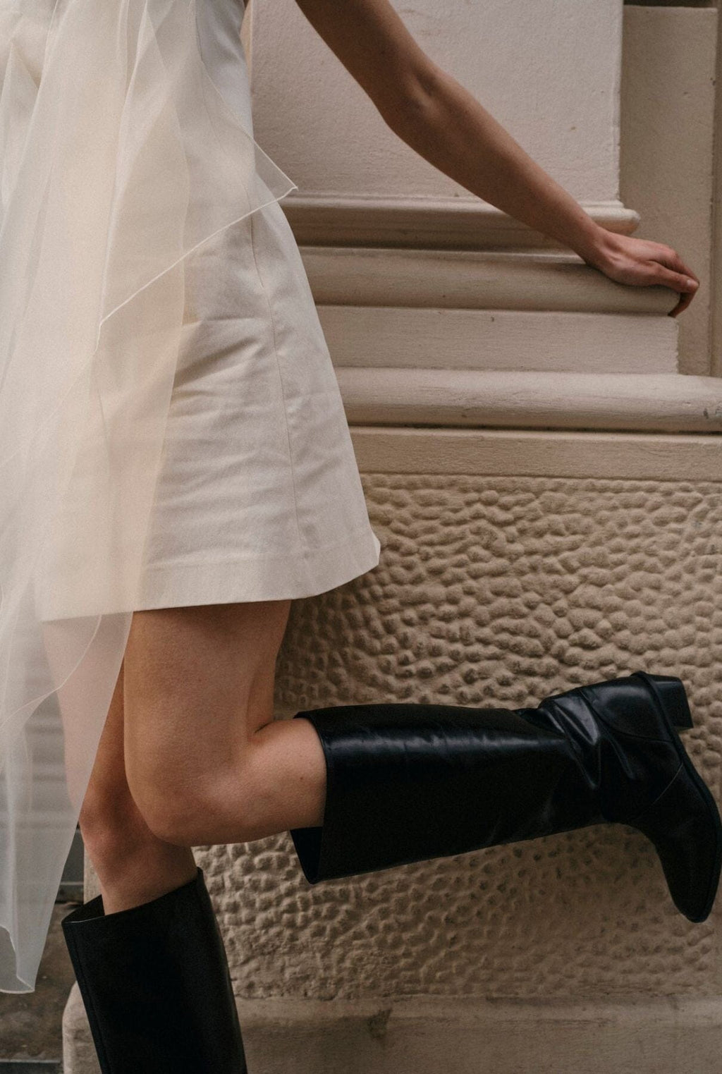 Sarah Boots in Black Leather