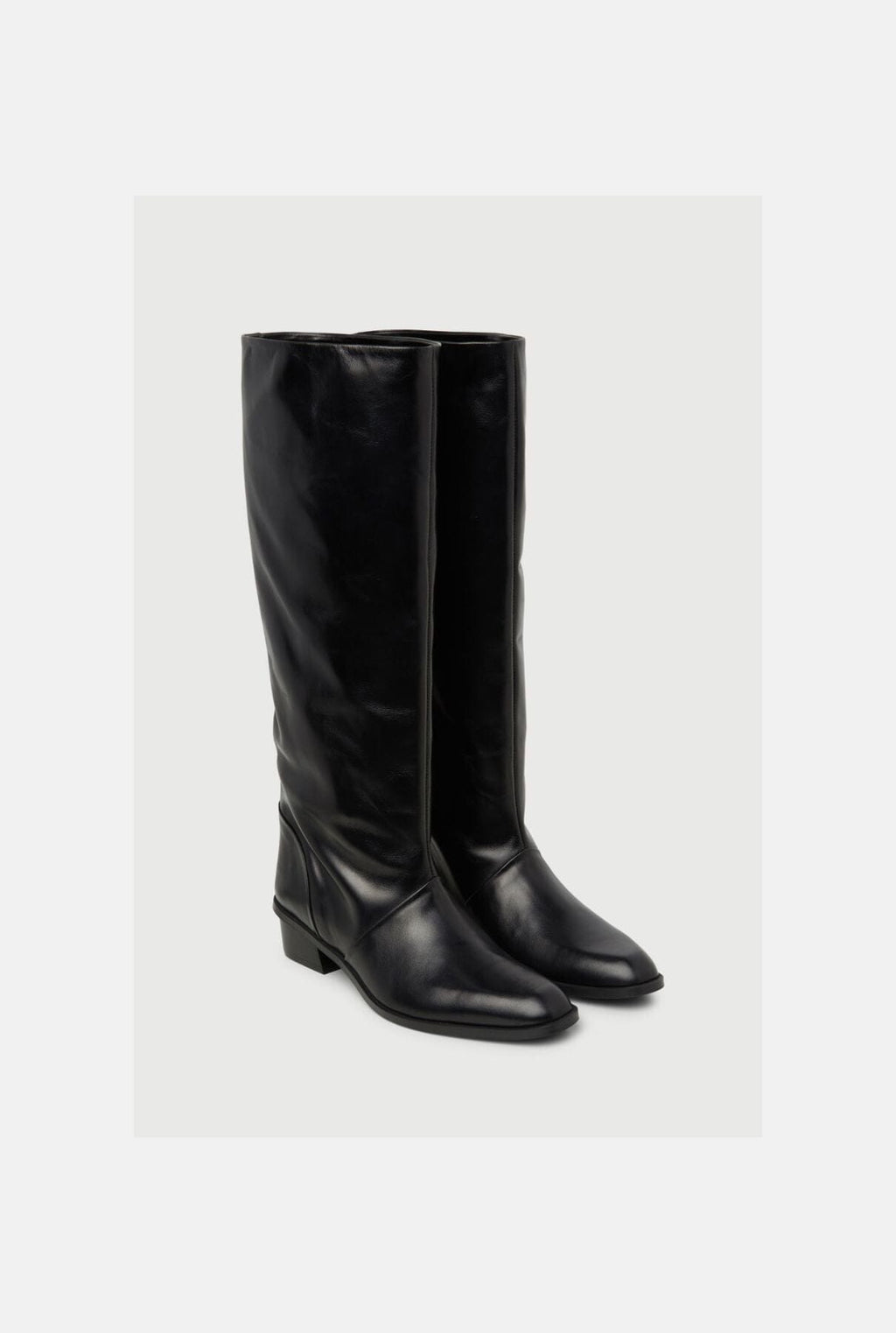 Sarah Boots in Black Leather