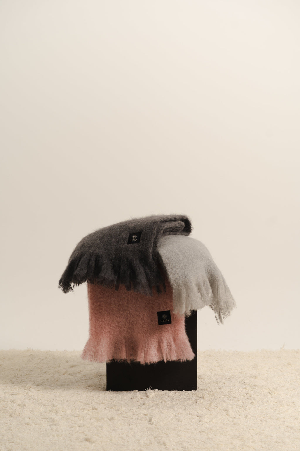 Stone Grey Mohair Scarf