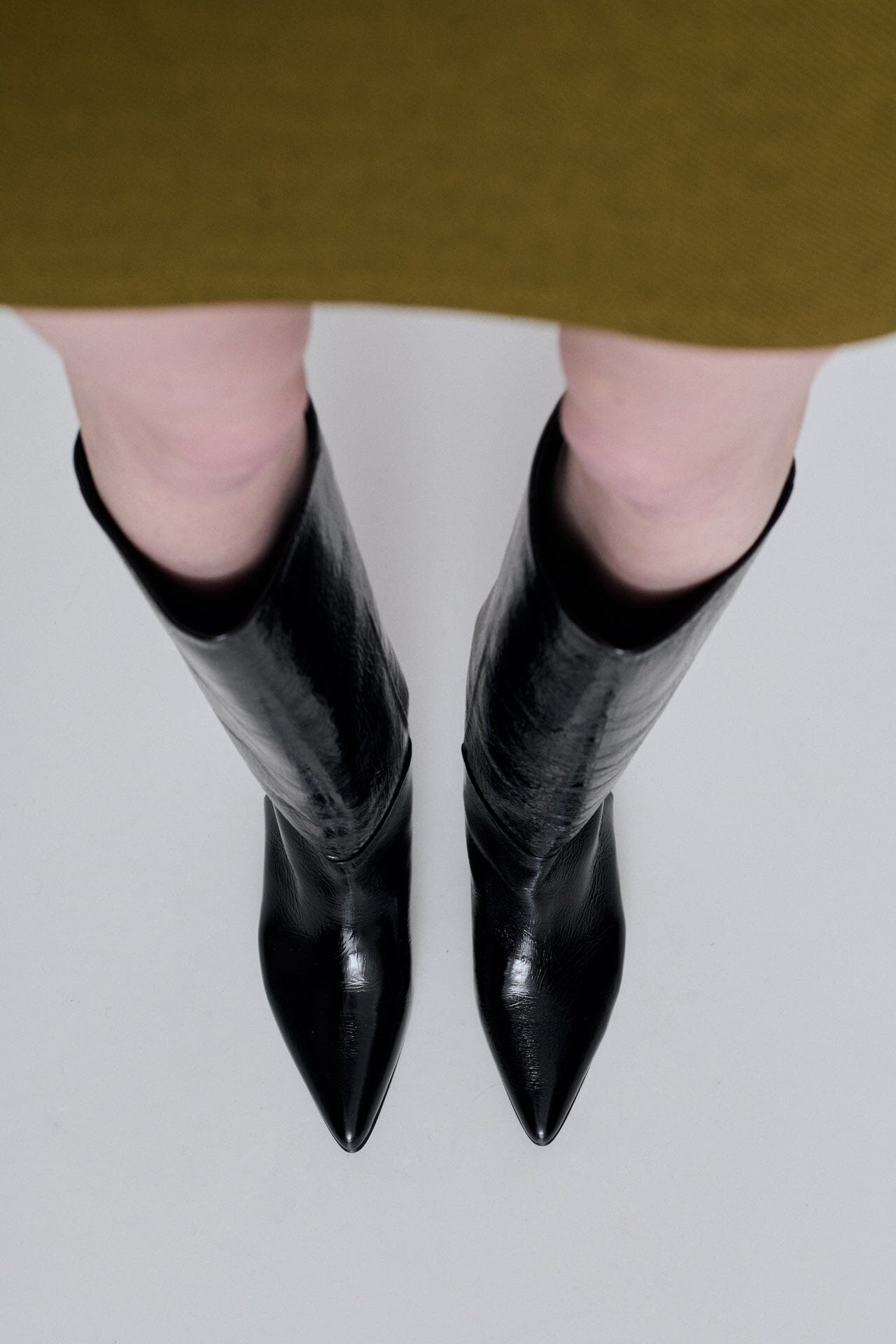 Sydney Boots in Black Patent Leather
