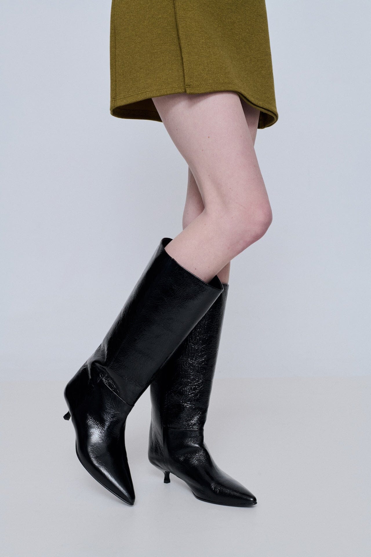 Sydney Boots in Black Patent Leather