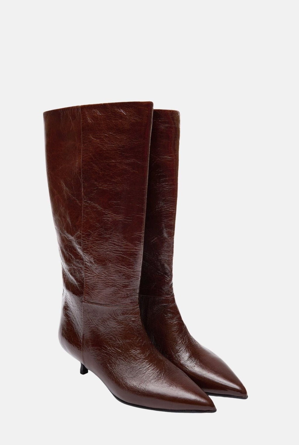 Sydney Boots in Saddle Patent Leather