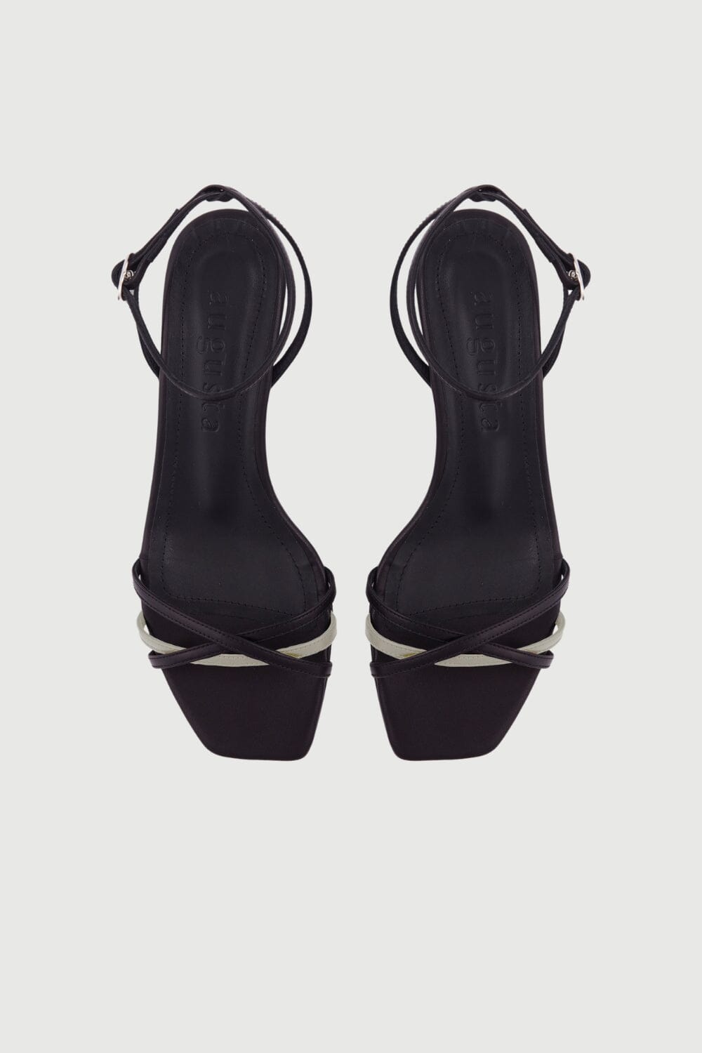 Uma Sandals in Black & White Leather