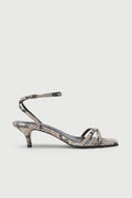 Uma Sandals in Snake Print Leather