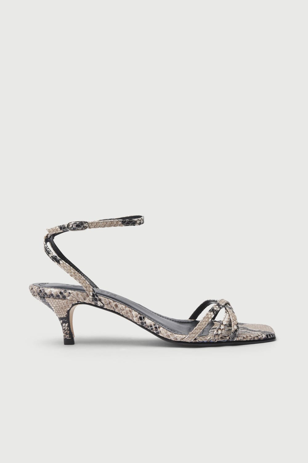 Uma Sandals in Snake Print Leather