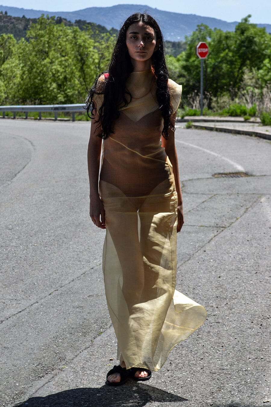 VESTIDO ORGANZA AMARILLO VAINILLA