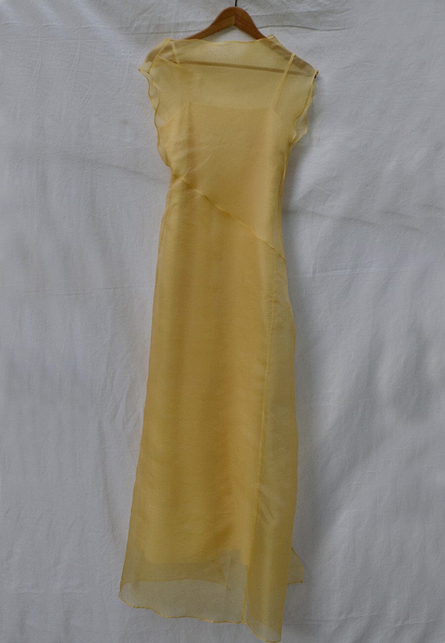 VESTIDO ORGANZA AMARILLO VAINILLA