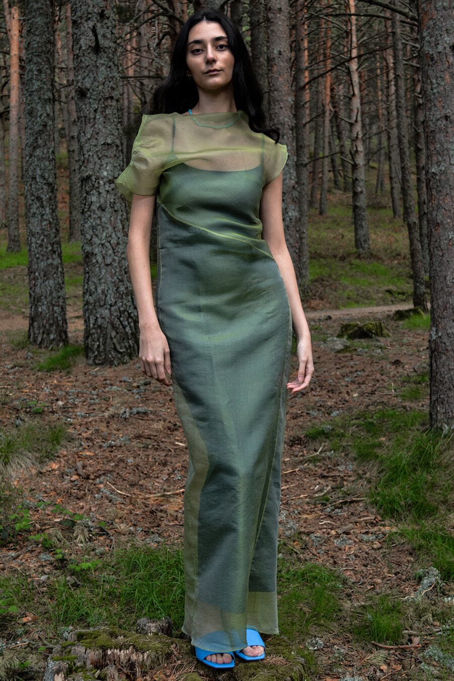 VESTIDO ORGANZA VERDE