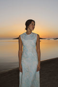 Vestido Sosiego Bordados Azules